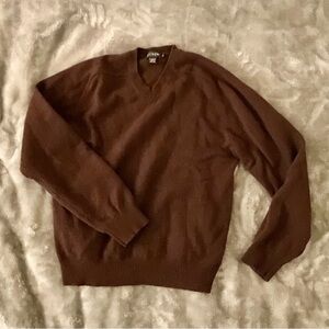 J Crew 100% Lambswool chocolate brown sweater size M